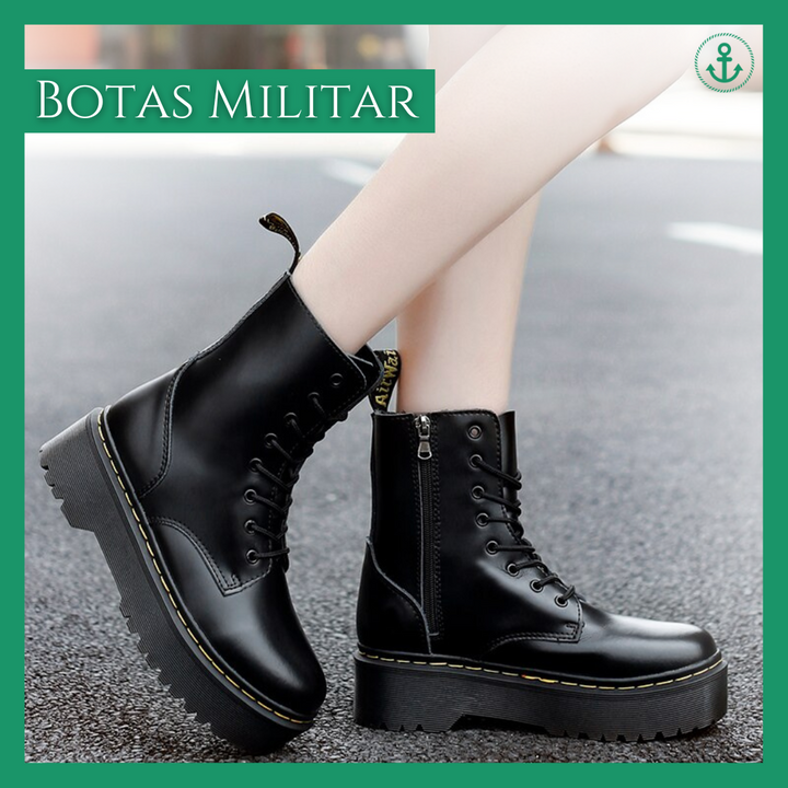 Bota de cuero militar